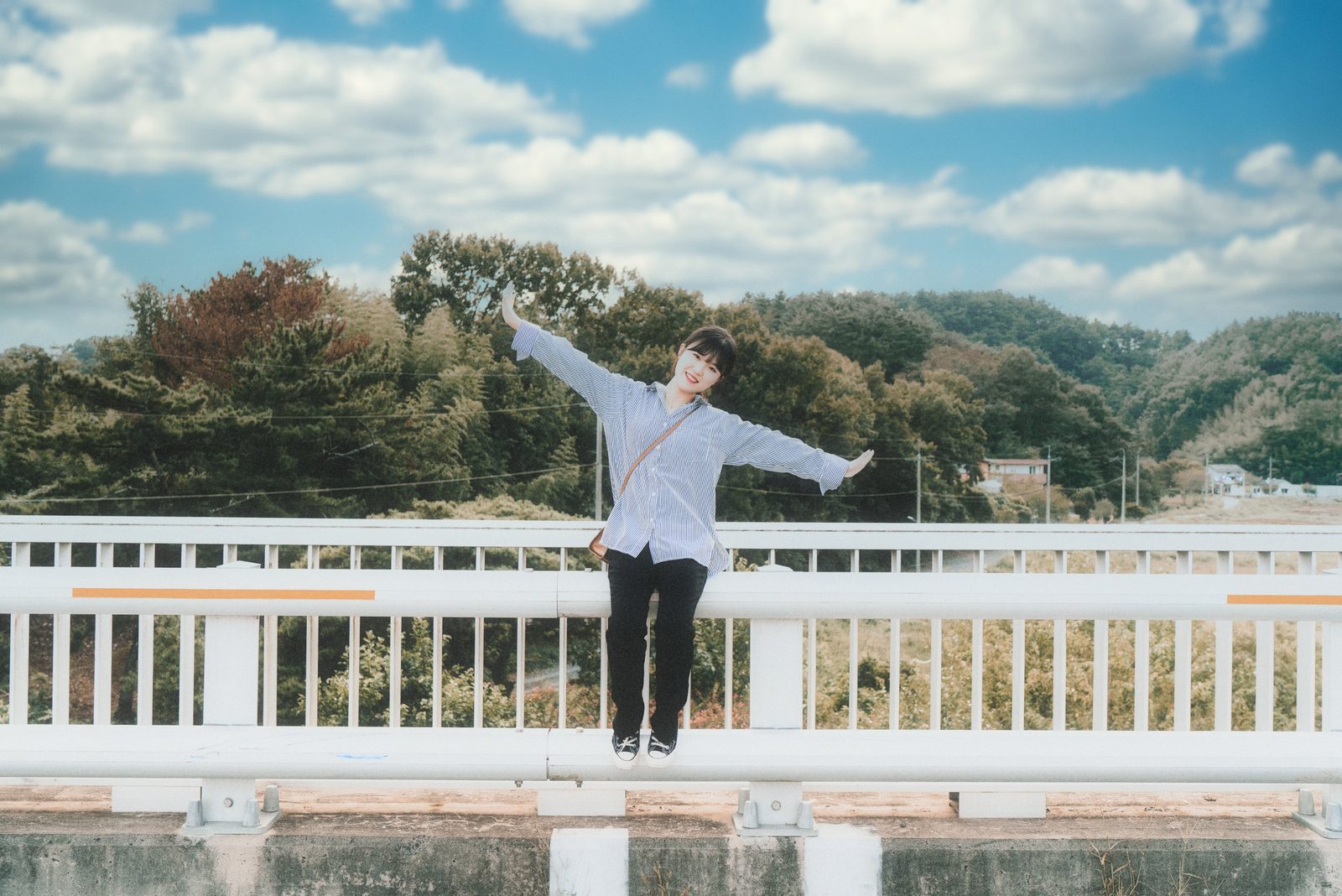 해바라기 밭, 강한 빛 속에서도 표정은 환하게